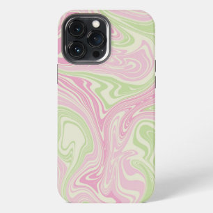 Liquid Swirl Green Pink Pattern iPhone 13 Pro Max Case