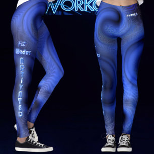Liquid Swirl Holographic Neon Fitness 2026 Blue  Leggings