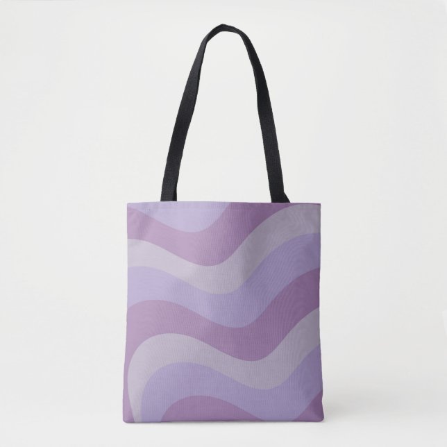 Liquid Swirl Purple Flow Groovy Stripe Y2K Pattern Tote Bag (Front)