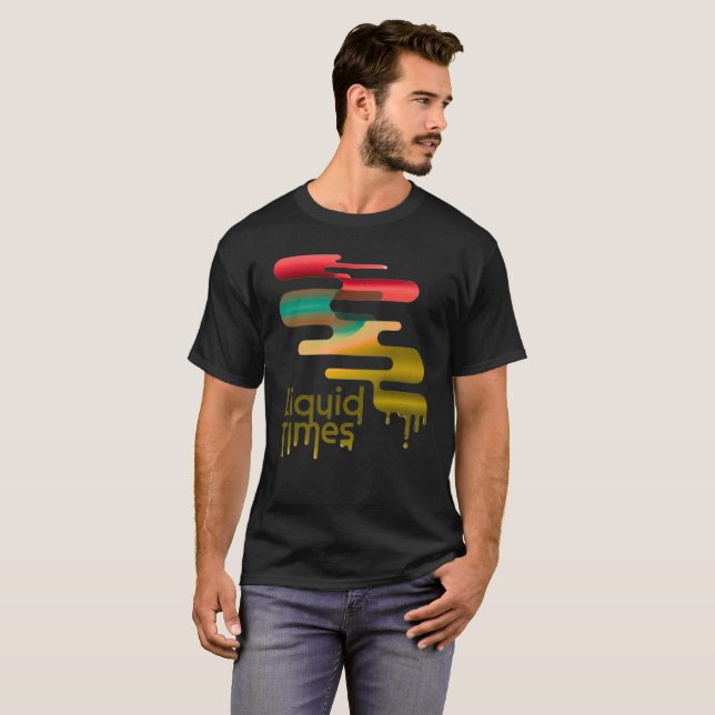 Liquid Times" Abstract Melting Graphic T-Shirt (Front Full)