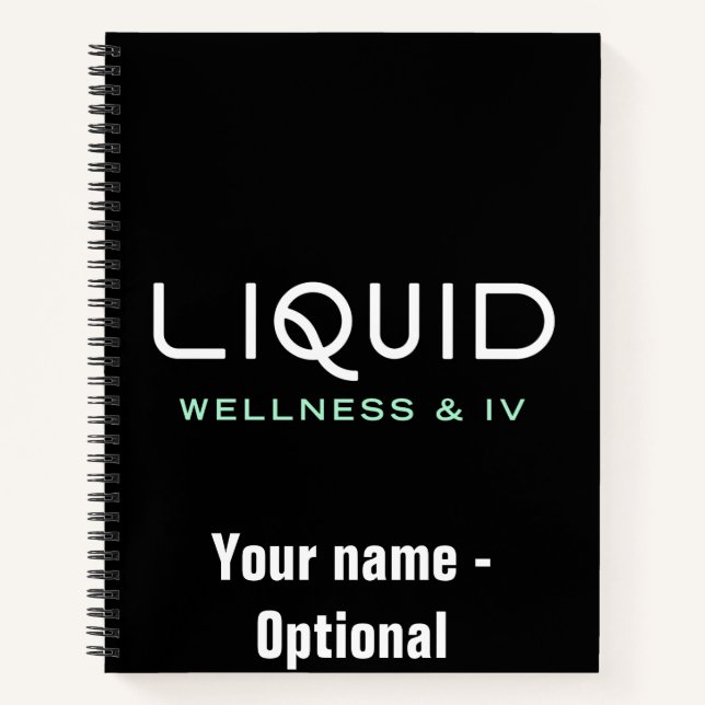 Liquid Wellness & IV Notebook - Black (Front)