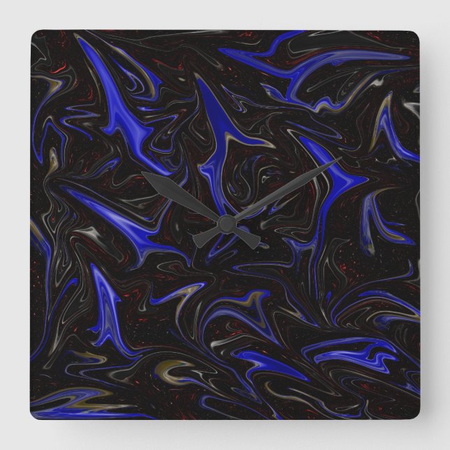 Liquidised Outer Space Pattern, Square Wall Clock (Front)