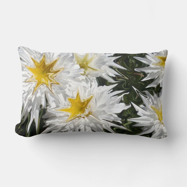 Liquidised White Daisies, Lumbar Cushion. Cushion (Front)