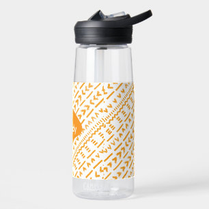 Liquidy Mudcloth African Pattern In White Water Bottle