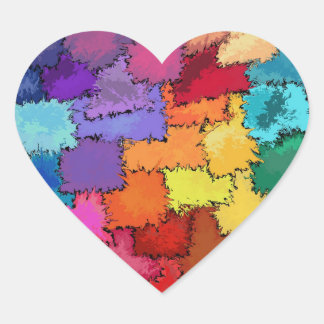 Liquified Colourful Heart Sticker