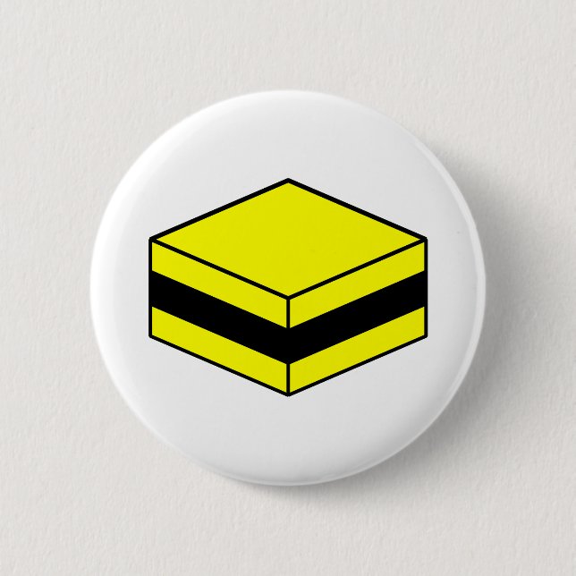 Liquorice All Sort - Yellow and Black 6 Cm Round Badge (Front)