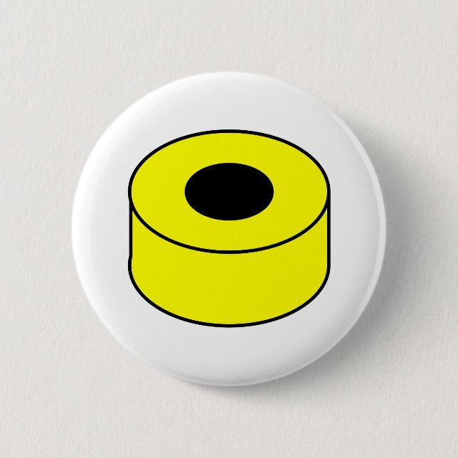 Liquorice All Sort - Yellow and Black 6 Cm Round Badge (Front)