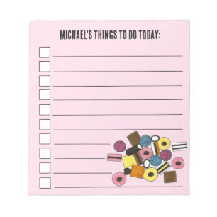 Liquorice Allsorts Candy Personalised To Do List Notepad