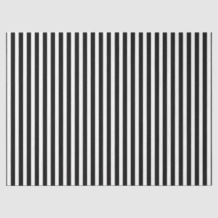 Liquorice Black and White Cabana Stripes Tissue Paper