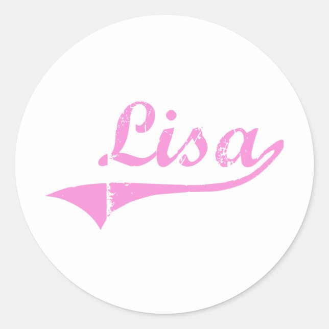 Lisa Classic Style Name Round Sticker (Front)