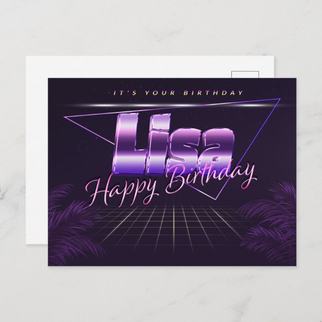 Lisa Name First name pura postcard birthday (Front/Back)