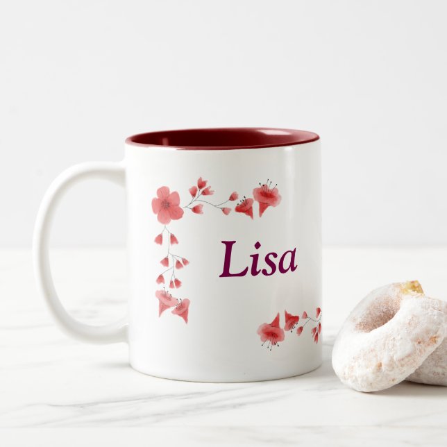 Lisa name Mug – Custom Coffee Cup with An (With Donut)