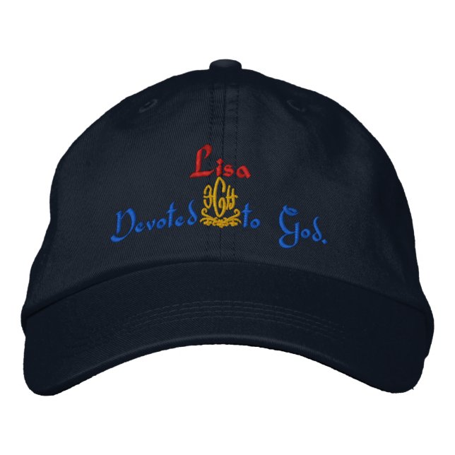 Lisa Name With German Meaning Navy Embroidered Hat (Front)