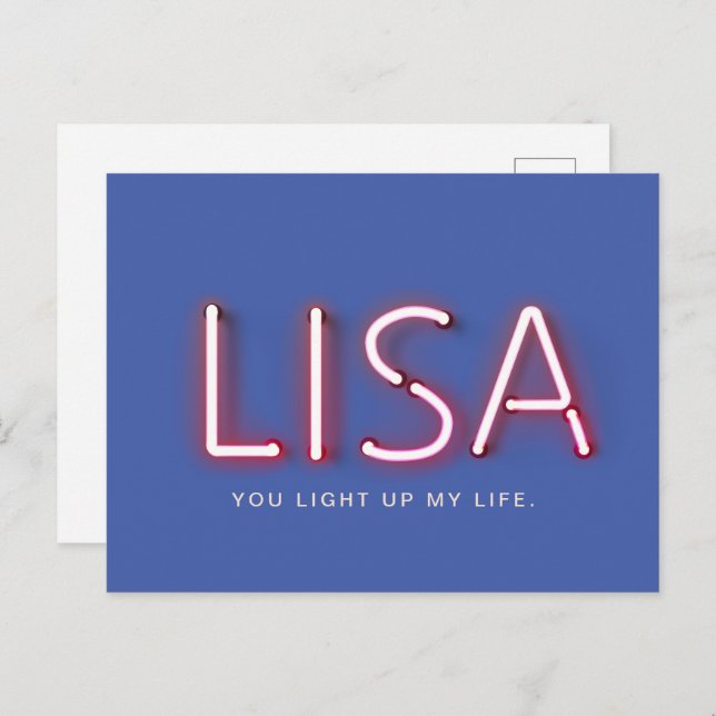 Lisa you light up my life neon lights postcard (Front/Back)
