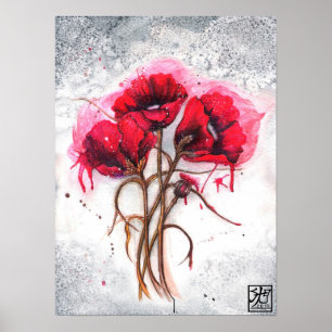 Lisa's Red Poppies Poster