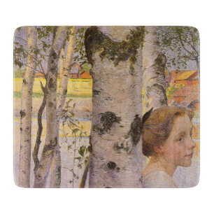 Lisbeth at the Birch Grove (Beautiful Young Girl) Cutting Board