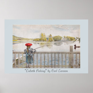 Lisbeth Fishing Carl Larsson Vintage Poster