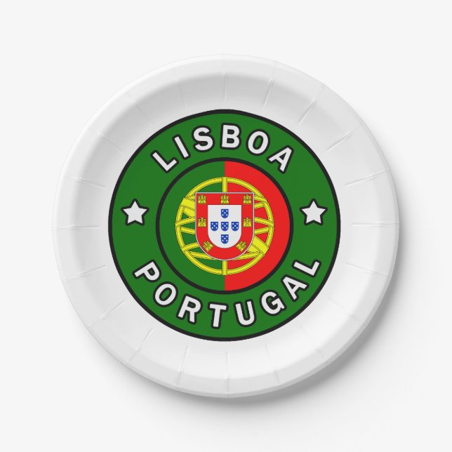 Lisboa Portugal Paper Plate (Front)
