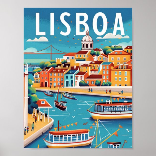 Lisboa Portugal Vintage Famous Travel Place  Poster (Front)