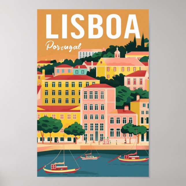 Lisboa Portugal Vintage Famous Travel Place Poster (Front)