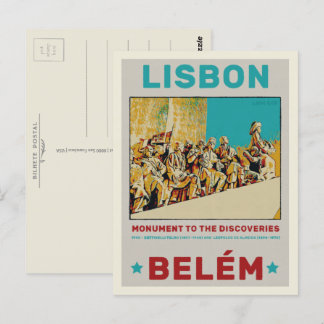 Lisbon Belem statue illustration Portugal Postcard