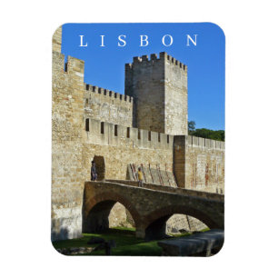 Lisbon castle view fridge magnet