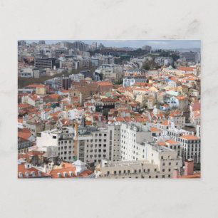 Lisbon city skyline postcard