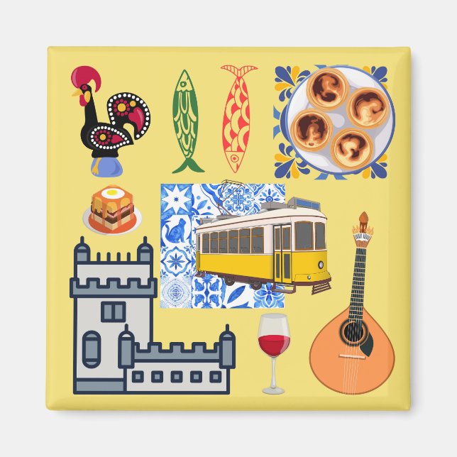 Lisbon City Symbols Magnet (Front)