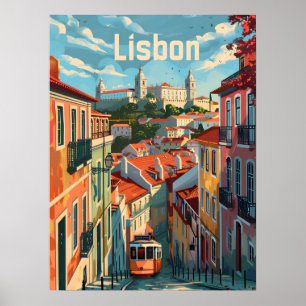 Lisbon Colors: Tram Tales in Charming Streets Poster