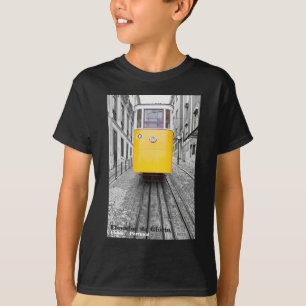 Lisbon Elevador da Gloria Yellow Tram. B/W Photo T-Shirt