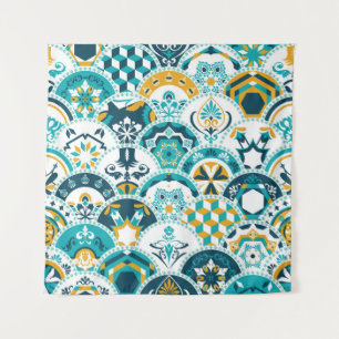 Lisbon geometric Azulejo tile pattern, Portuguese  Tapestry