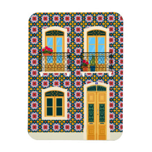 Lisbon house with tiles magnet