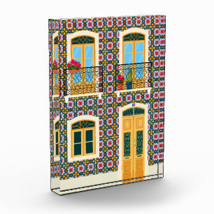 Lisbon house with tiles photo block