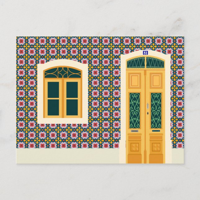 Lisbon house with tiles postcard (Front)
