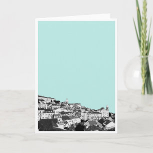 Lisbon in Teal Greeting Card