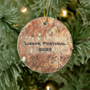 Lisbon Orange Brown Abstract Ceramic Tree Decoration