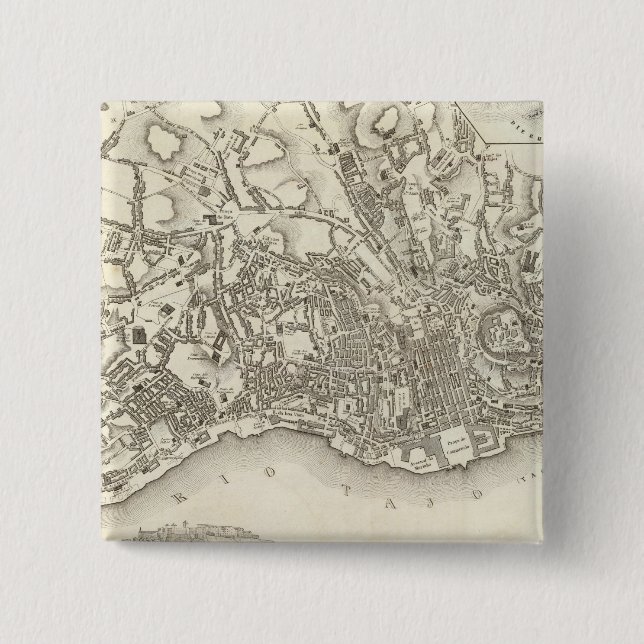 Lisbon, Portugal 15 Cm Square Badge (Front)