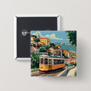Lisbon Portugal 15 Cm Square Badge