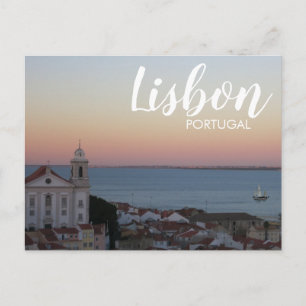 Lisbon Portugal Alfama Sunset Postcard