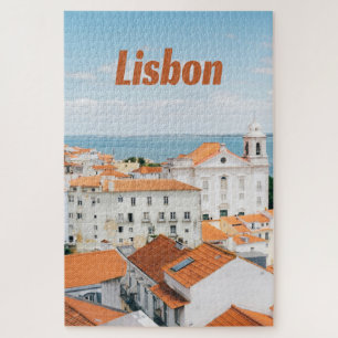 Lisbon Portugal Atlantic beaches Red Roofs Jigsaw Puzzle
