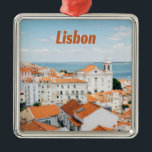 Lisbon Portugal Atlantic beaches Red Roofs Metal Tree Decoration<br><div class="desc">Lisbon Portugal Atlantic beaches Red Roofs White Houses
Beautiful landscapes of hills with red roofs and white houses.  Lisbon the Capital of Portugal</div>