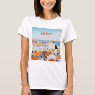 Lisbon Portugal Atlantic beaches Red Roofs T-Shirt