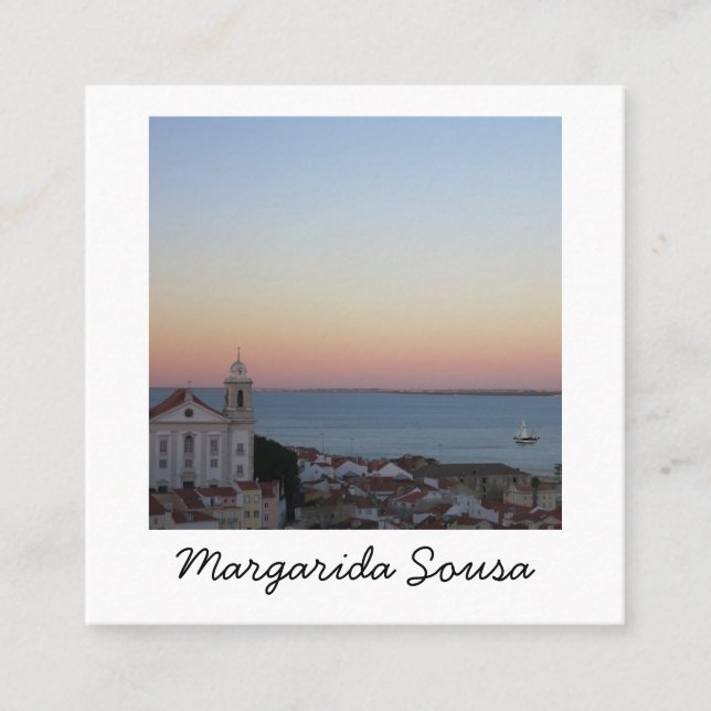 Lisbon Portugal City Europe Photo Travel Tourism Square Business Card (Front)