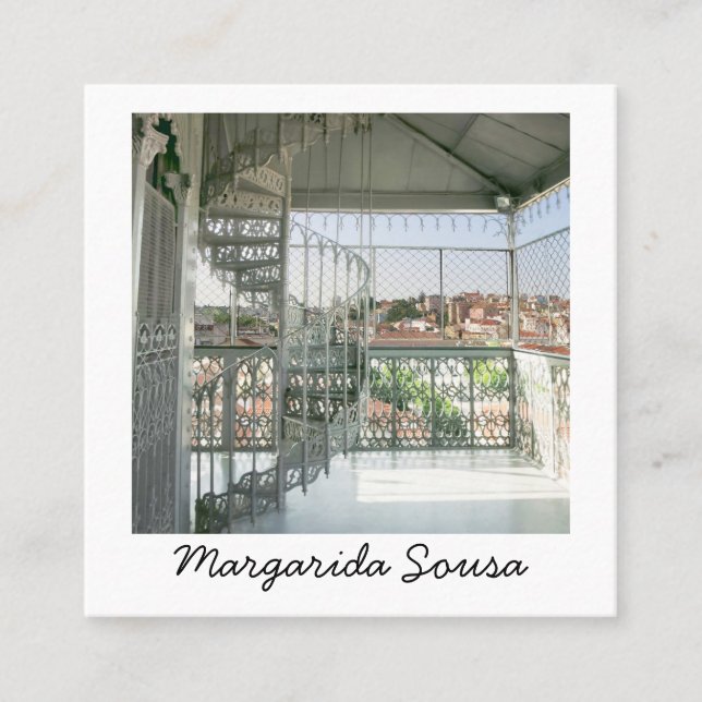 Lisbon Portugal City Europe Photo Travel Tourism Square Business Card (Front)