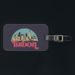 Lisbon Portugal City Skyline Vintage Cityscape Luggage Tag<br><div class="desc">Vintage and retro city design with beautiful skyline, tourist attraction and cityscape art. Cool skyscraper and building silhouette illustration merchandise for tourist and traveller. Perfect as souvenir to bring back home when travelling. Save the memory of your travel and vacation with family and friends. Background colour can be customised to...</div>