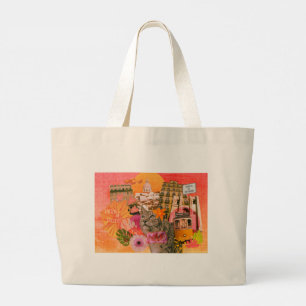 Lisbon Portugal collage Large Tote Bag
