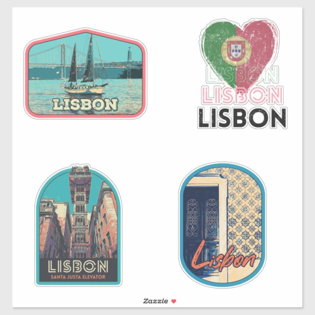 Lisbon Portugal illustration pack Sticker (Sheet)