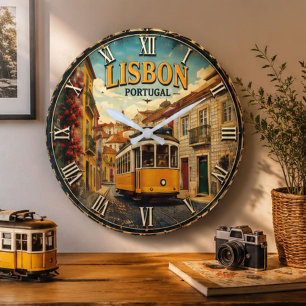 Lisbon Portugal Large Clock