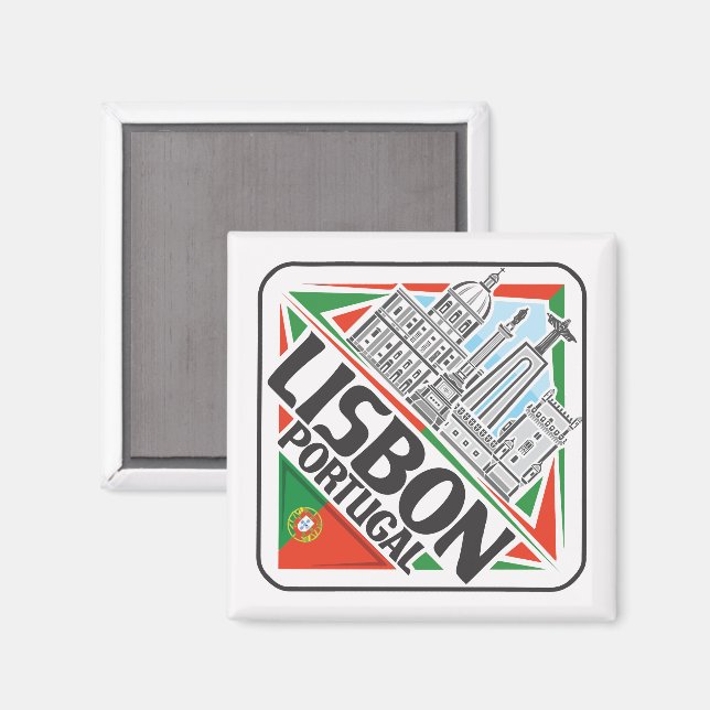 Lisbon Portugal Magnet (Front/Back)