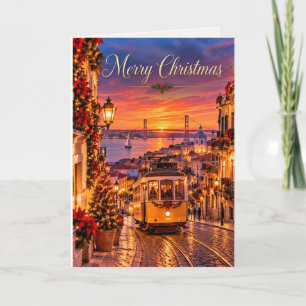 Lisbon Portugal Merry Christmas Holiday Card